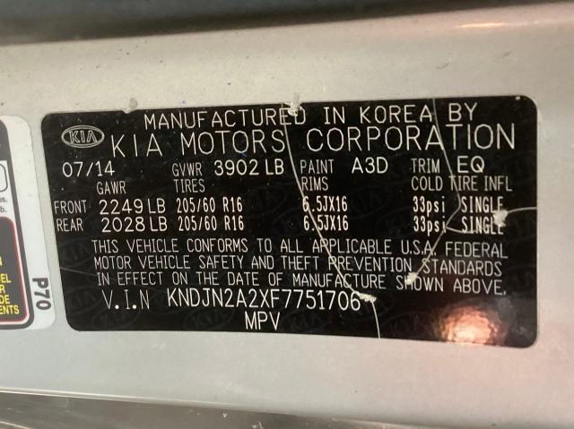Photo 10 from auction – 2015 KIA SOUL with VIN KNDJN2A2XF7751706
