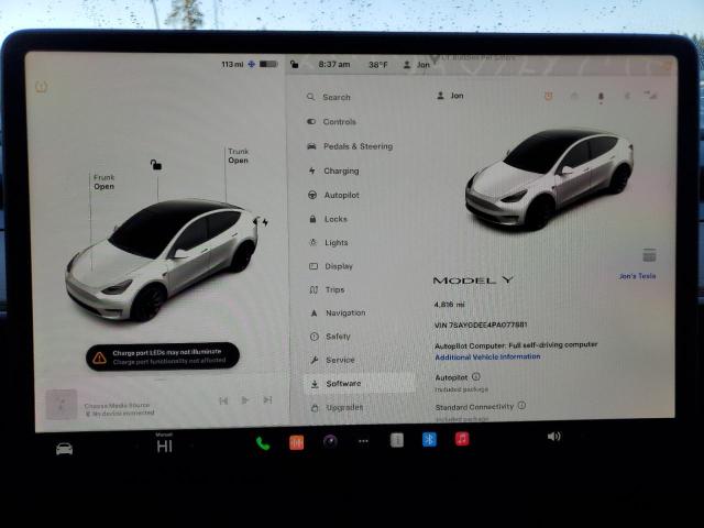 Photo 9 from auction – 2023 TESLA MODEL Y with VIN 7SAYGDEE4PA077881