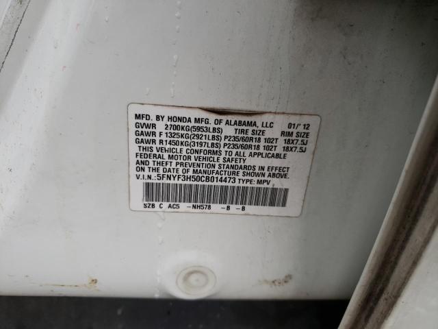 Photo 14 from auction – 2012 HONDA PILOT EXL with VIN 5FNYF3H50CB014473