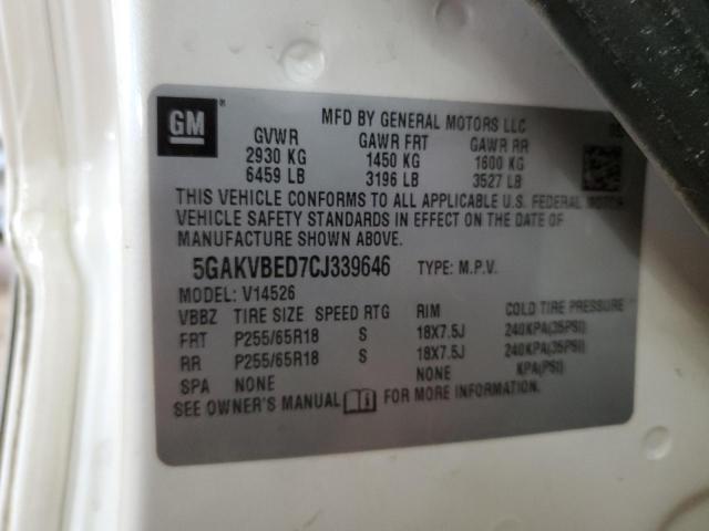 Photo 14 from auction – 2012 BUICK ENCLAVE with VIN 5GAKVBED7CJ339646