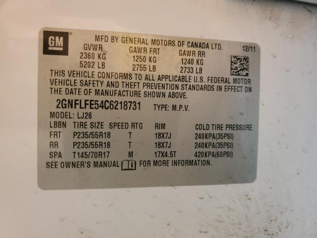 Photo 14 from auction – 2012 CHEVROLET EQUINOX LT with VIN 2GNFLFE54C6218731