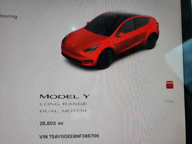 Photo 9 from auction – 2022 TESLA MODEL Y with VIN 7SAYGDEE8NF386706