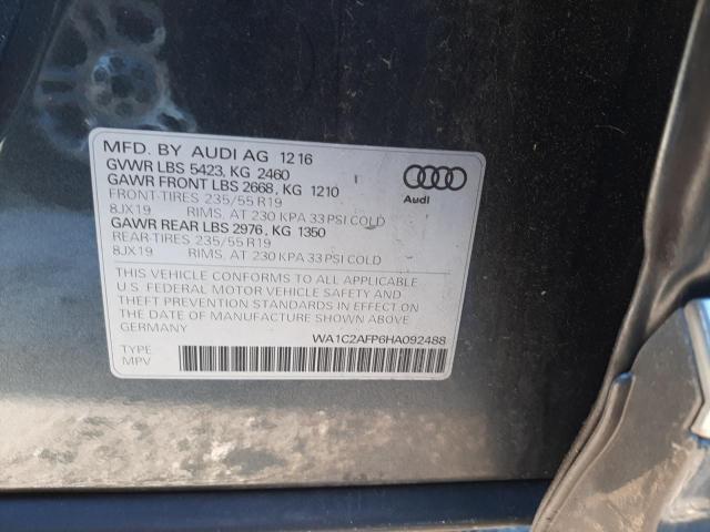 Photo 14 from auction – 2017 AUDI Q5 PREMIUM with VIN WA1C2AFP6HA092488