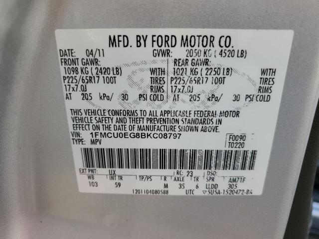 Photo 14 from auction – 2011 FORD ESCAPE LIM with VIN 1FMCU0EG8BKC08797