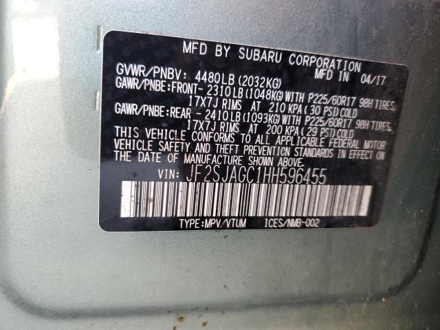 Photo 14 from auction – 2017 SUBARU FORESTER 2 with VIN JF2SJAGC1HH596455