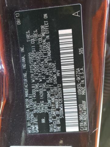 Photo 14 from auction – 2014 TOYOTA SEQUOIA PL with VIN 5TDDW5G12ES092812