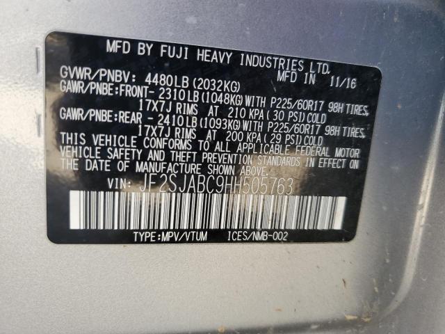 Photo 14 from auction – 2017 SUBARU FORESTER 2 with VIN JF2SJABC9HH505763