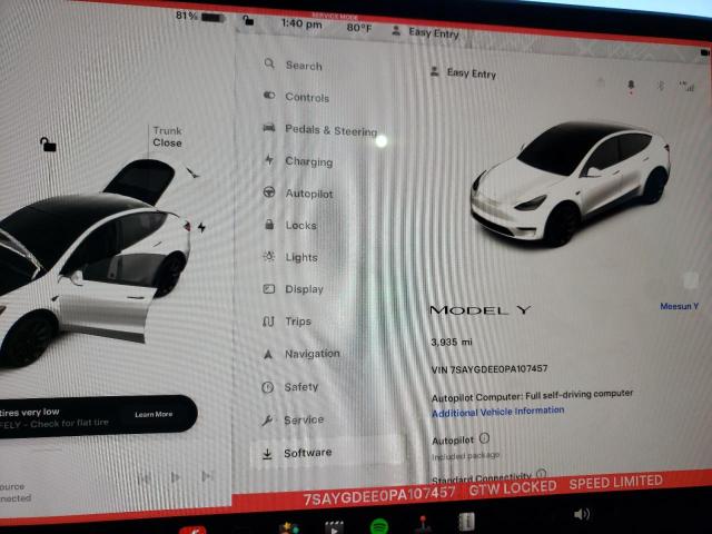 Photo 9 from auction – 2023 TESLA MODEL Y with VIN 7SAYGDEE0PA107457