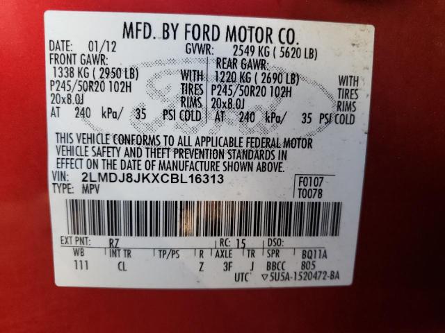 Photo 14 from auction – 2012 LINCOLN MKX with VIN 2LMDJ8JKXCBL16313