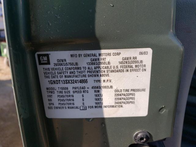Photo 14 from auction – 2003 CHEVROLET TRAILBLAZE with VIN 1GNDT13SX32414866