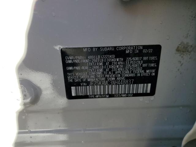 Photo 14 from auction – 2022 SUBARU FORESTER W with VIN JF2SKAMC3NH448837