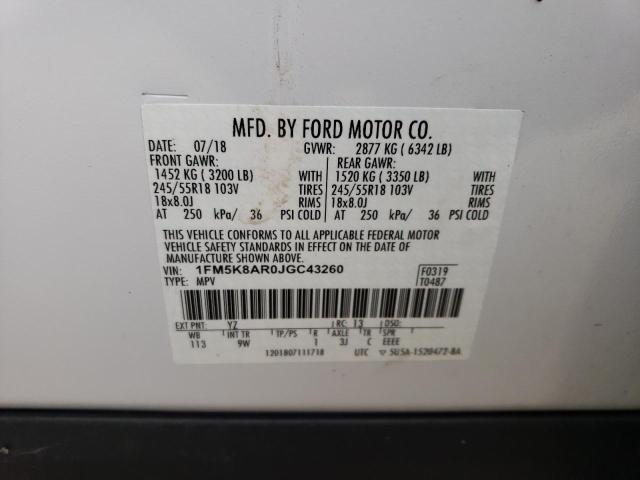Photo 14 from auction – 2018 FORD EXPLORER P with VIN 1FM5K8AR0JGC43260