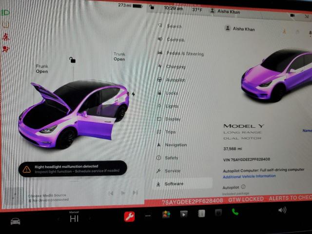 Photo 9 from auction – 2023 TESLA MODEL Y with VIN 7SAYGDEE2PF628408