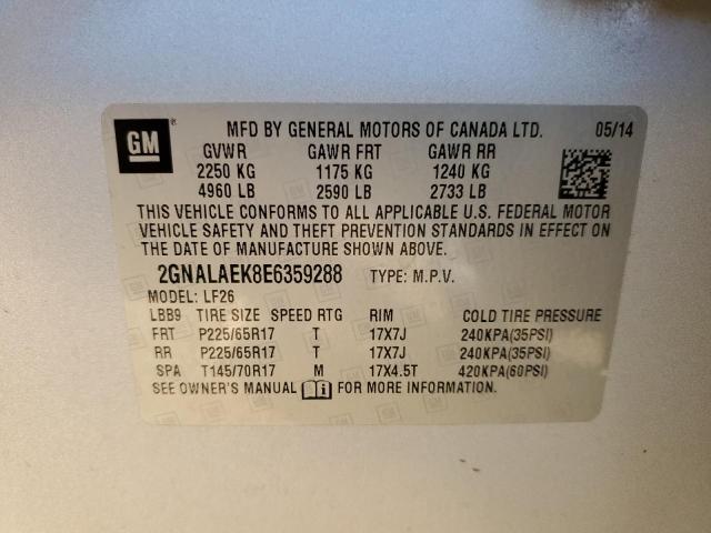Photo 14 from auction – 2014 CHEVROLET EQUINOX LS with VIN 2GNALAEK8E6359288