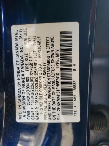 Photo 14 from auction – 2015 HONDA CR-V EX with VIN 2HKRM4H51FH687410