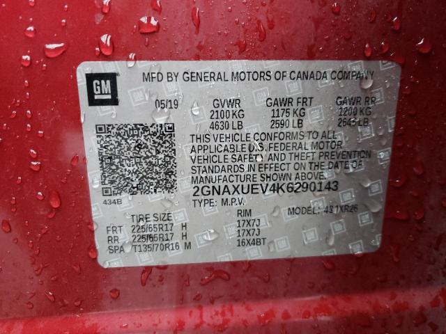 Photo 14 from auction – 2019 CHEVROLET EQUINOX LT with VIN 2GNAXUEV4K6290143