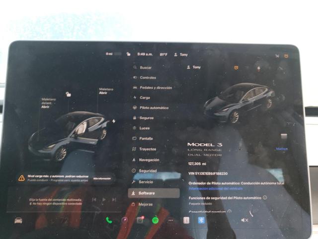 Photo 9 from auction – 2018 TESLA MODEL 3 with VIN 5YJ3E1EB9JF188230