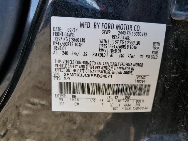 Photo 14 from auction – 2014 FORD EDGE SEL with VIN 2FMDK3JC6EBB24071