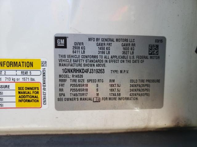 Photo 14 from auction – 2015 CHEVROLET TRAVERSE L with VIN 1GNKRHKD4FJ319263
