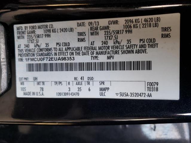 Photo 14 from auction – 2014 FORD ESCAPE S with VIN 1FMCU0F72EUA98353