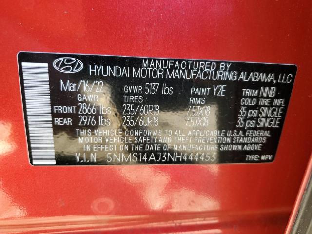 Photo 14 from auction – 2022 HYUNDAI SANTA FE S with VIN 5NMS14AJ3NH444453