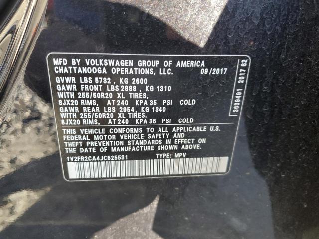 Photo 14 from auction – 2018 VOLKSWAGEN ATLAS SE with VIN 1V2FR2CA4JC525531
