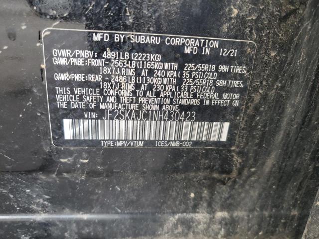 Photo 14 from auction – 2022 SUBARU FORESTER S with VIN JF2SKAJC1NH430423