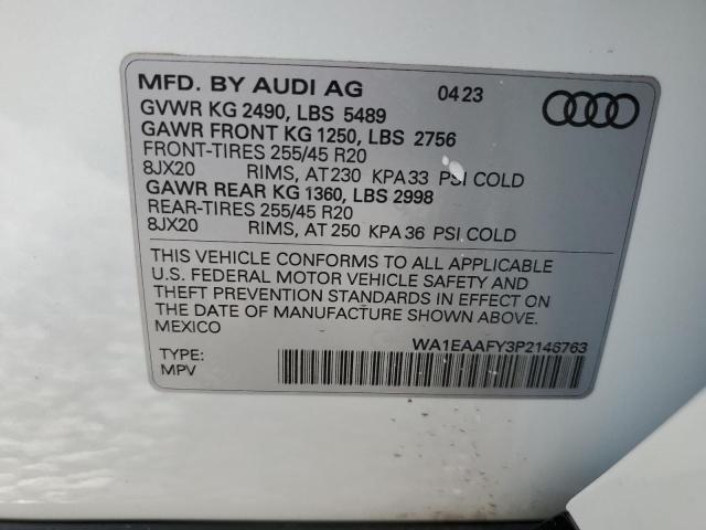 Photo 14 from auction – 2023 AUDI Q5 PREMIUM with VIN WA1EAAFY3P2146763