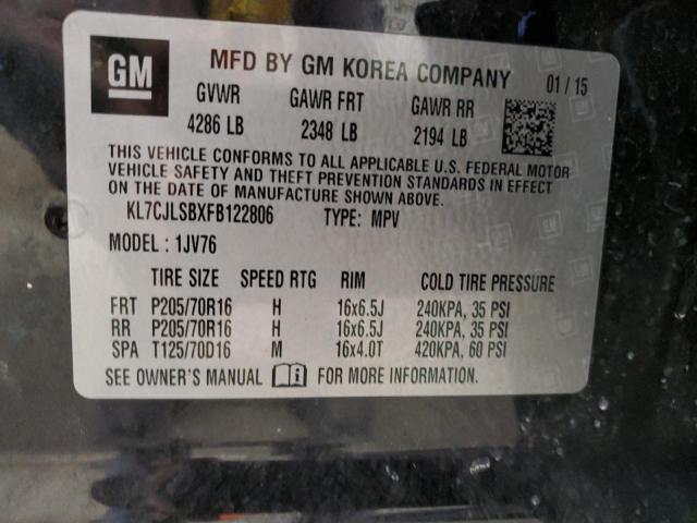 Photo 14 from auction – 2015 CHEVROLET TRAX 1LT with VIN KL7CJLSBXFB122806