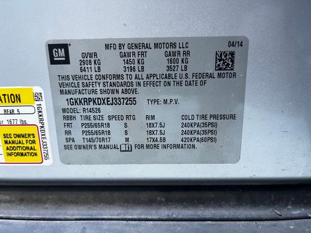 Photo 10 from auction – 2014 GMC ACADIA SLE with VIN 1GKKRPKDXEJ337255