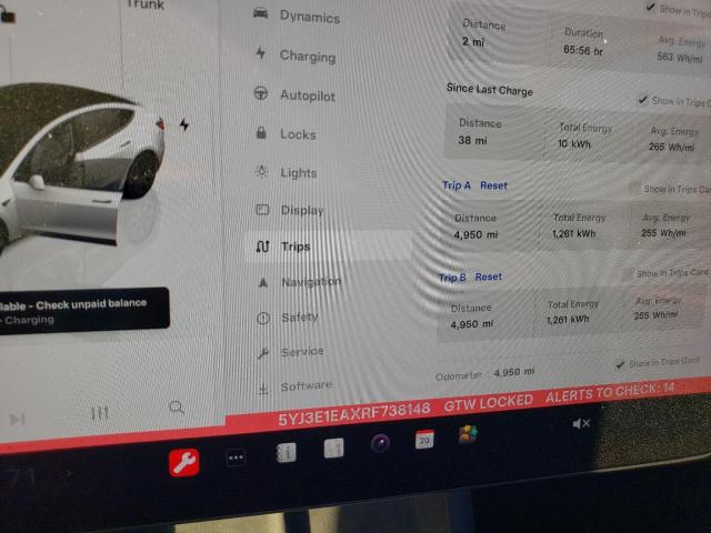 Photo 9 from auction – 2024 TESLA MODEL 3 with VIN 5YJ3E1EAXRF738148