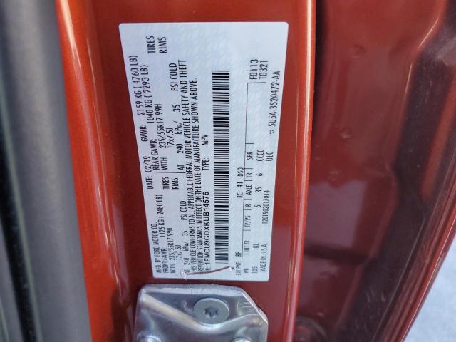 Photo 14 from auction – 2019 FORD ESCAPE SE with VIN 1FMCU9GDXKUB14576