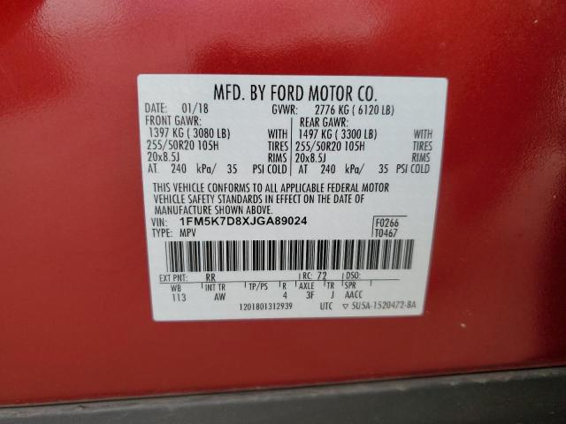 Photo 14 from auction – 2018 FORD EXPLORER X with VIN 1FM5K7D8XJGA89024