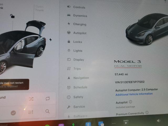 Photo 9 from auction – 2018 TESLA MODEL 3 with VIN 5YJ3E1EB7JF171202