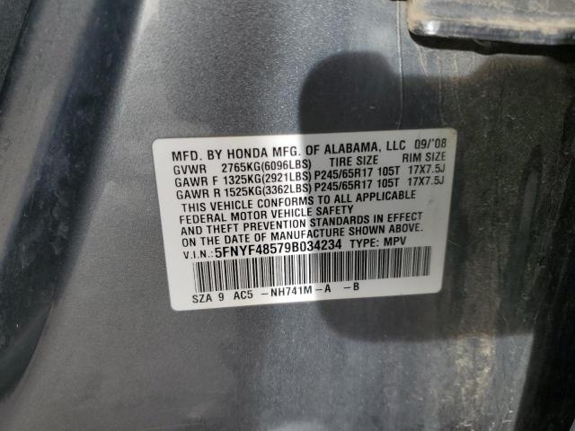 Photo 14 from auction – 2009 HONDA PILOT EXL with VIN 5FNYF48579B034234