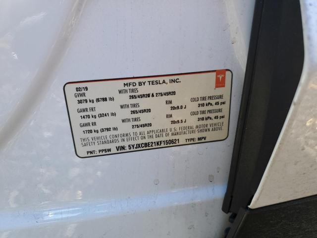 Photo 14 from auction – 2019 TESLA MODEL X with VIN 5YJXCBE21KF150621