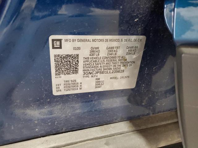 Photo 14 from auction – 2020 CHEVROLET TRAX 1LT with VIN 3GNCJPSB1LL235619