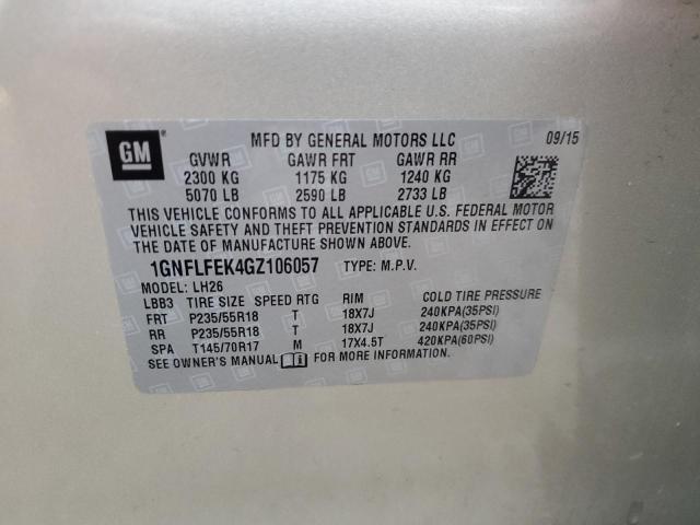 Photo 14 from auction – 2016 CHEVROLET EQUINOX LT with VIN 1GNFLFEK4GZ106057