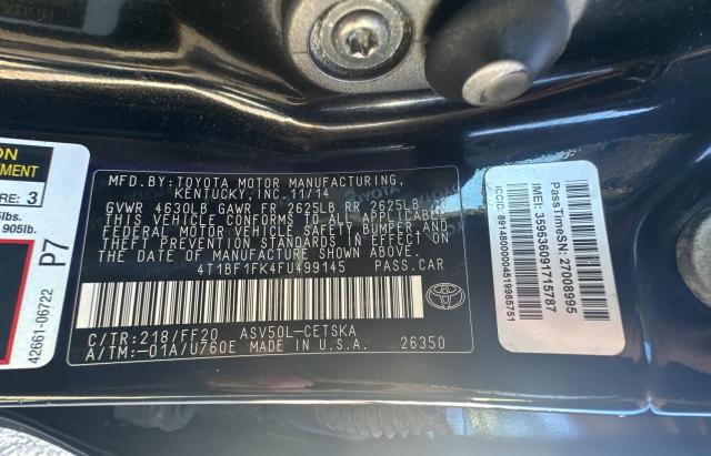 Photo 10 from auction – 2015 TOYOTA CAMRY LE with VIN 4T1BF1FK4FU499145