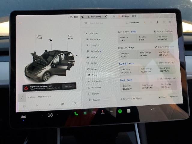 Photo 9 from auction – 2020 TESLA MODEL Y with VIN 5YJYGDEE6LF053592