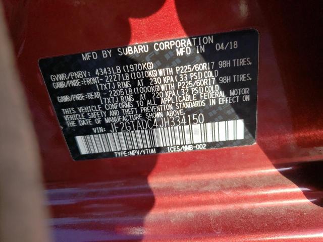 Photo 14 from auction – 2018 SUBARU CROSSTREK with VIN JF2GTADC4JH334150