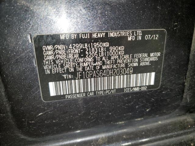 Photo 14 from auction – 2013 SUBARU IMPREZA SP with VIN JF1GPAS64DH203049