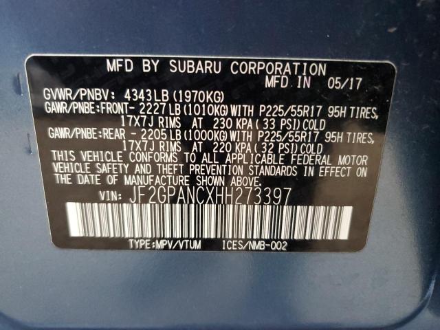 Photo 14 from auction – 2017 SUBARU CROSSTREK with VIN JF2GPANCXHH273397