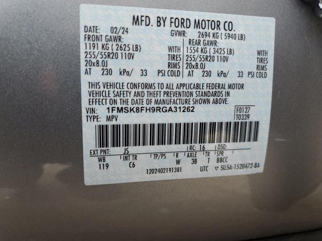 Photo 14 from auction – 2024 FORD EXPLORER L with VIN 1FMSK8FH9RGA31262