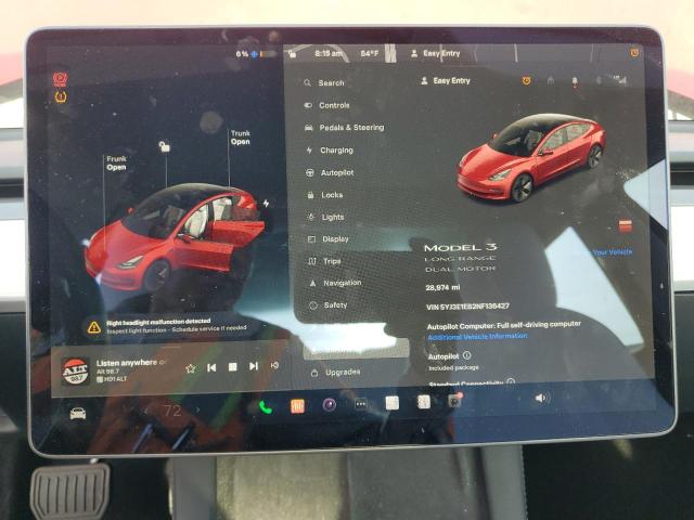 Photo 9 from auction – 2022 TESLA MODEL 3 with VIN 5YJ3E1EB2NF136427