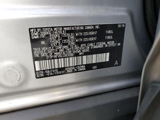 Photo 14 from auction – 2020 TOYOTA RAV4 XLE with VIN 2T3P1RFV0LC063099