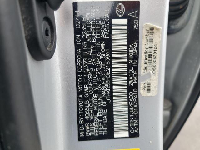 Photo 14 from auction – 2014 LEXUS CT 200 with VIN JTHKD5BH0E2183861
