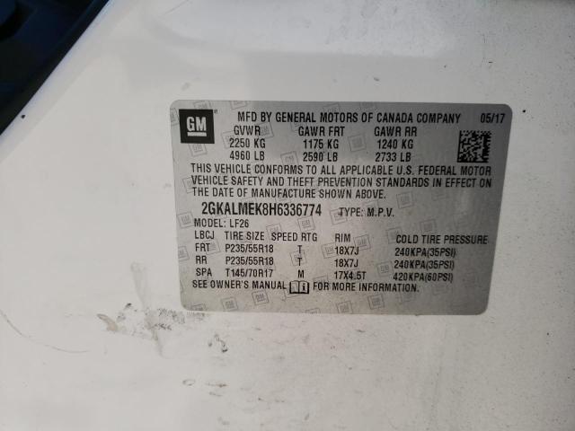 Photo 14 from auction – 2017 GMC TERRAIN SL with VIN 2GKALMEK8H6336774