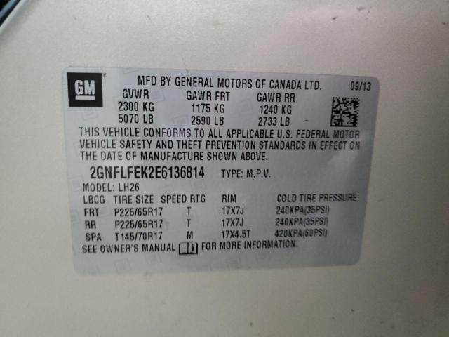 Photo 14 from auction – 2014 CHEVROLET EQUINOX LT with VIN 2GNFLFEK2E6136814
