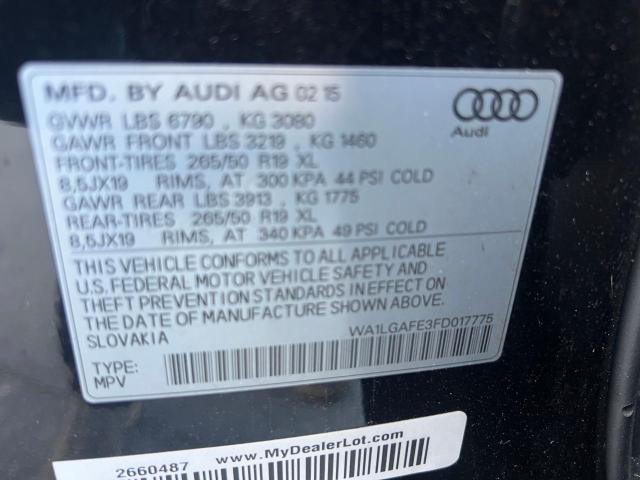 Photo 10 from auction – 2015 AUDI Q7 PREMIUM with VIN WA1LGAFE3FD017775